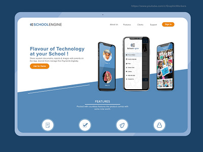 Landing page design for a School management App designinspiration landing page landing page design ui ui design uiux uxdesign webdesign website design