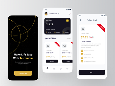 Telcomdar - Telecommunication Apps 🛰️ analytic app card celular clean data usage mobile mobile app mobile app design network networking operator provider sim card simple splash screen telecom telecommunication ui ux