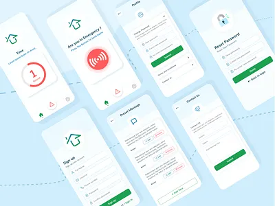 Panic App adobe xd app branding flat design illustration typography