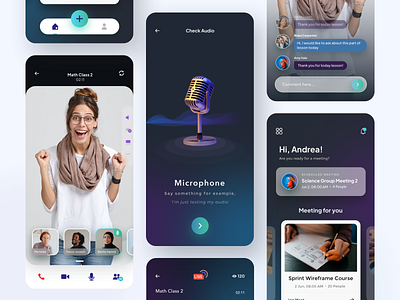 Mobile app for Video Conferencing call clean conference meeting microphone mobile app sketch sound video videocall webinar zoom