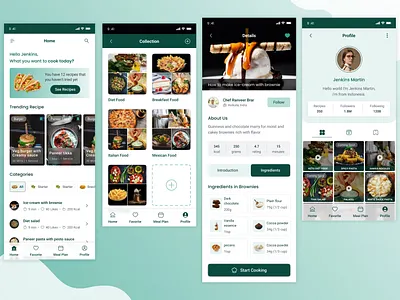 Food Recipe Mobile App Design - UI/UX Design app design design food app food recipe design mobile app design subscription app uiux design
