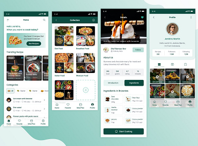 Food Recipe Mobile App Design - UI/UX Design app design design food app food recipe design mobile app design subscription app uiux design