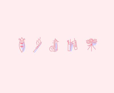 Summer lovin'. branding color dribbbleweeklywarmup icons illustration illustrator outlines summer