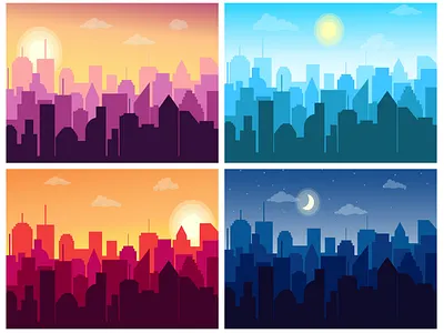 City Illustartion abstract animation app design art character gouache graphic illustration landscape vector