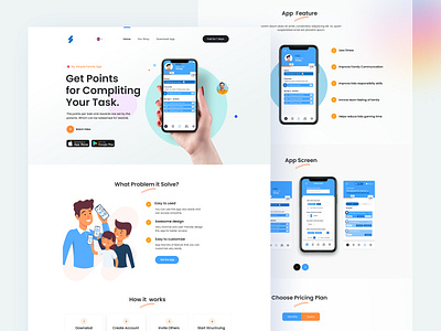 App Marketing Landing Page Design android app app landing page app landing template app landingpage app marketing app mockup app showcase clean design designer illustration ios madhu mia marketing agency popular shot porduct designer trendy ui ux website