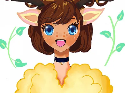 Deer Lady art artwork design illustrator