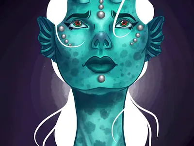 Green Sea Lady art artwork design illustrator