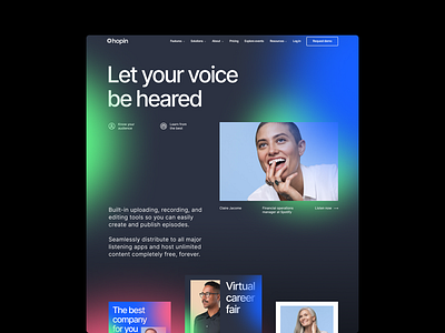 Podcast Exercise blue branding design desktop graphic minimal podcast startup ui web website