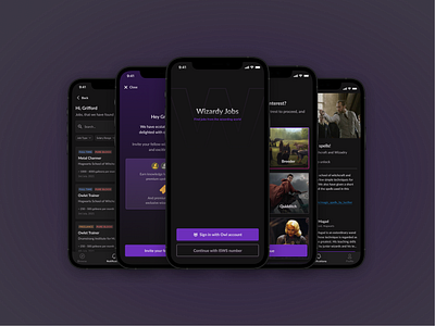 🔮 Wizardy Jobs | Find jobs from the wizarding world ios app mobile app design ui ui design challenge ux wizarding world wizards