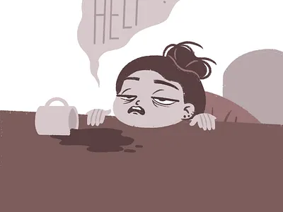 Monday Mood cartoon characterdesign comicart design digitalart funny character funny illustration funnycomic girl illustration illustration monday monday motivation vector