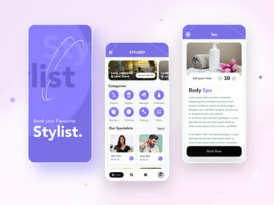 Saloon Bookings app bookappointment booking bookinui graphicdesign mobile app design saloon saloonui ui ui design ux ux design vector