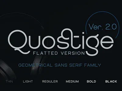 QUOSTIGE FLATTED SANS SERIF FAMILY ver. 2.0 design illustration lines modern monoline typography unique