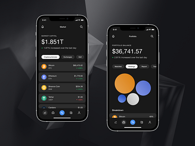 Cryptic - Cryptocurrency Wallet App app design bitcoin blockchain crypto exchange crypto wallet cryptocurrency dark ui ethereum figma finance app fintech app ios app ios app design mobile app mobile app design mobile design mobile ui typography ui ui design