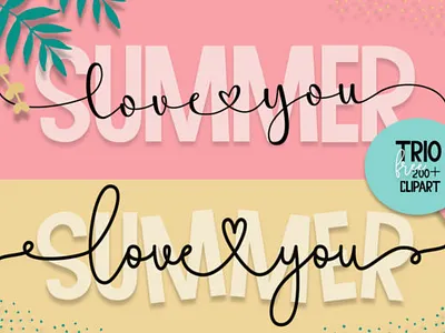 Summer Love You Fonts branding design illustration logo modern monoline typography