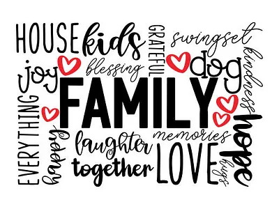 Family concept crafts creative design illustration modern typography