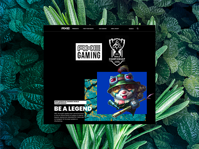 AXE Gamming gamming interface landingpage ui