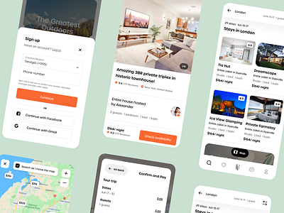 Roomsy Mobile UI airbnb app book booking booking app booking design booking ui booking ui design booking.com bookings design mobile mobile app project ui design