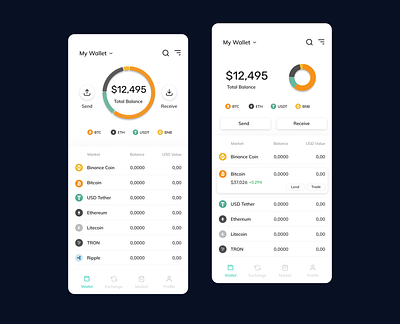 Crypto Wallet - 2 main page options app crypto crypto design crypto wallet design financial app mobile app mobile app design mobile ui ux ux design uxdesign uxui