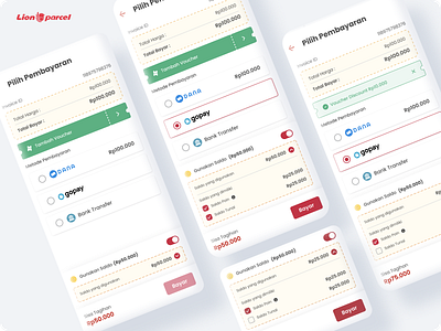 Payment Page Lion Parcel app application design mobile ui ux