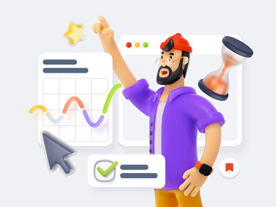 Blaaamm! 🎳3D Illustration Constructor 3d 3d icon set app constructor figma illustration illustration pack landing sketch ui website