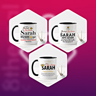 Mud Designs adobe illustrator adobe photoshop art birthday gift graphic design high quality mug design mug mockup social media design sweet sixteen