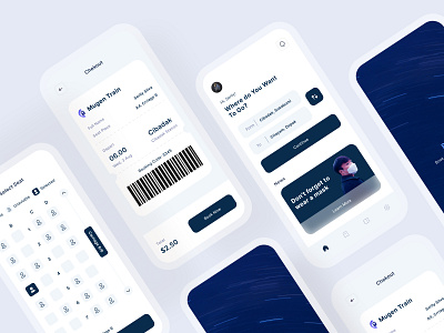 Booking Mobile App app app design application blue brand branding clean design icon iconography illustration ios layout minimalist mobile app simple design ui design white design