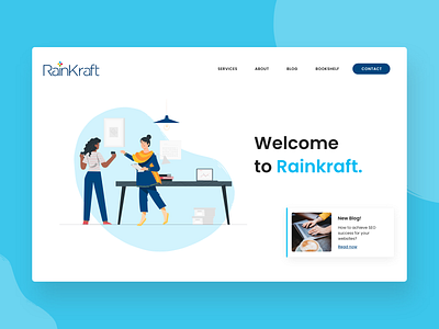 Rainkraft Website Design beautiful colorful colourful creative cute digital agency hero banner hero image hero section new shots simple clean interface stunning uidesign ux design visual design