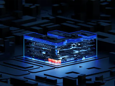 AsiaInfo Digital Building 3d art blender building clean cold data visualization digital illustration security temperature wantline