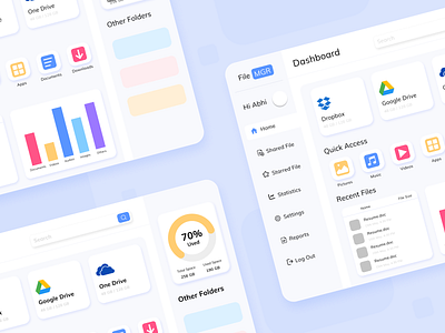 File Manager- Work In Progress adobe app app design blue clean concept dailyuichallenge dashboad dashboard ui design file manager interface layout modern ui ui design user interface ux ux design web design