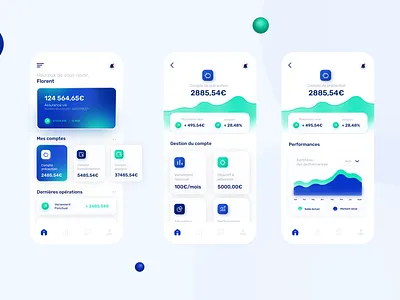Waveen App app banking app clean design finance app fintech gradient interface investment mobile mobile app productdesign responsable technology ui ux white