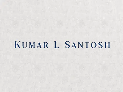 Kumar L Santosh 3d art branding clean contemporary design flat graphic design heritage minimal modern navy blue pattern pattern design personal brand personal branding render stationery texture typography