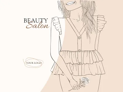 Design for Beauty Salon | Social media post artwork banner beauty business card design drawing fashion girl illustration ink instagram invitation line art post salon socialmedia story template woman