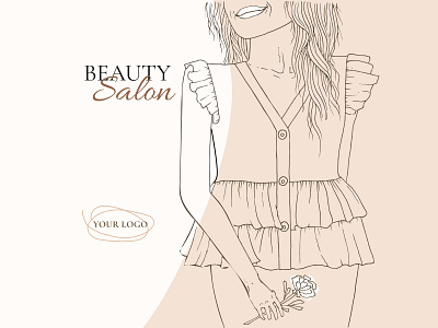 Design for Beauty Salon | Social media post artwork banner beauty business card design drawing fashion girl illustration ink instagram invitation line art post salon socialmedia story template woman