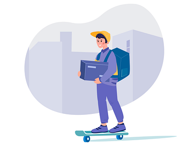 delivery on skateboard animation app character animation delivery delivery app delivery service json lottie lottie animation lottiefiles navigation skate webflow