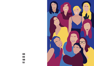 Woman's Day card for a group of friends card card design design feminist art illustration