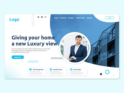 Contruction Business | Web Banner Design follow me landing page design likeforlike popular shot trendy design uidesign uiuxdesign web design webbanner webdesign