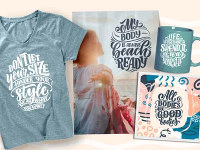 Body Positive body positive composition design hand drawn illustration lettering logotype love yourself poster print selfcare slogan typography vector