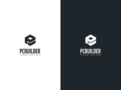 PC Builder Black and White Logo adobe xd black and white black and white logo brand branding creative logo gaming letter c letter p logodesign monogram pc builder pc gaming simple spects symbol vector shapes