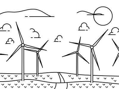 Wind Turbines illustration line illustration lineart turbine vector wind turbine windmill