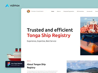 Tonga Ship Registry | Landing page design & development animation branding concept design graphic design illustration landing page landing page design landingpage logo minimal shipping ships ui uiux ux web website