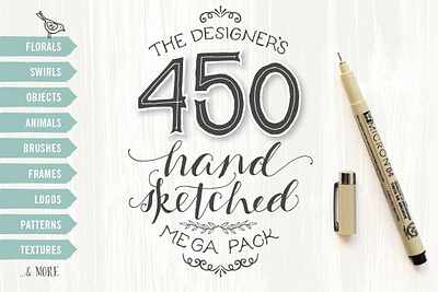 Designer's Hand Sketched Megapack animation branding design graphic design illustration illustrator typography ui vector web