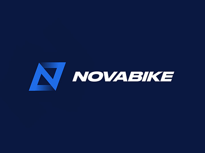 Animated logo opening for an online shop (e-bike) anim animation animation 2d bike blue brand flat gif icon logo logo design logotype minimal n letter n logo nova open sport typogaphy video