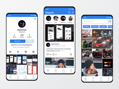 Skygram app chat design illustration mobile ui ux website