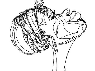 GRACE artist bipoc contourlinedrawing oneline onelineart oneliner pen and ink portrait portrait art singlelinedrawing