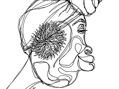 ENJOY artist bipoc contourlinedrawing design oneline onelineart oneliner pen and ink portrait art singlelinedrawing