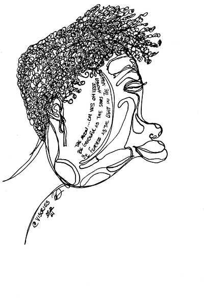 FEARLESS artist bipoc contourlinedrawing oneline onelineart oneliner pen and ink portrait portrait art singlelinedrawing
