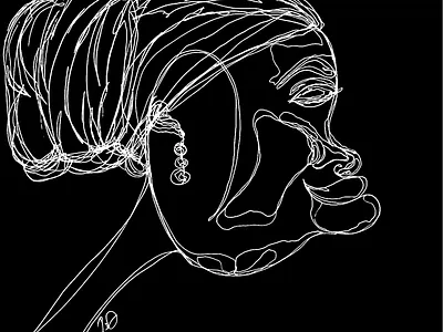 REVERSE NEGATIVE 1 artist bipoc contourlinedrawing illustration linedrawing onelineart oneliner pen and ink portrait portrait art singlelinedrawing