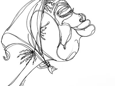 ALRIGHT artist bipoc contourlinedrawing illustration linedrawing oneliner pen and ink portrait portrait art singlelinedrawing