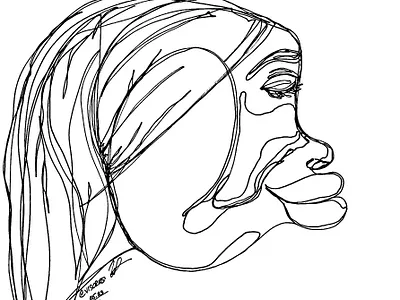 BREATHE artist bipoc contourlinedrawing design oneline onelineart oneliner pen and ink portrait art singlelinedrawing
