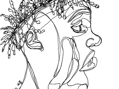 DO artist bipoc contourlinedrawing illustration oneline onelineart oneliner pen and ink portrait art singlelinedrawing